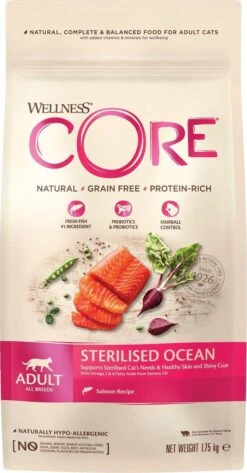 Wellness Core Grain Free Cat Sterilised - Zalm - Kattenvoer - 1.75 Kg -Kattenbenodigdheden 627x1200