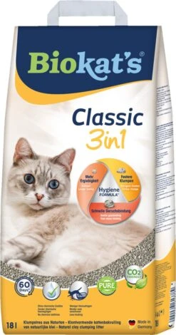 Biokat's Classic 3in1 - 18 L - Kattenbakvulling - Klontvormend - Zonder Geur -Kattenbenodigdheden 631x1200 1