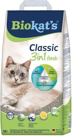 Biokat's Classic Fresh 3in1 - 18 L - Kattenbakvulling - Klontvormend - Lente Geur -Kattenbenodigdheden 637x1200