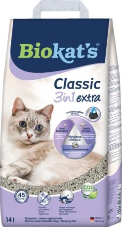 Biokat's Classic 3in1 Extra - 14 L - Kattenbakvulling - Klontvormend - Parfumvrij - Actieve Kool -Kattenbenodigdheden 643x1200 2