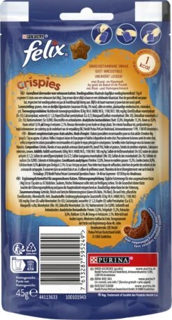 Felix Crispies - Kattensnacks Rund & Kip - 8 X 45g -Kattenbenodigdheden 646x1200 3