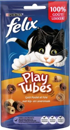 Felix PlayTubes - Kattensnacks - Kip & Lever - 8 X 50g -Kattenbenodigdheden 648x1200 3