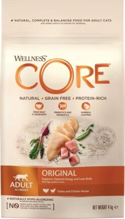 Wellness Core Kattenvoer Original Kalkoen - Kip 4 Kg -Kattenbenodigdheden 686x1200