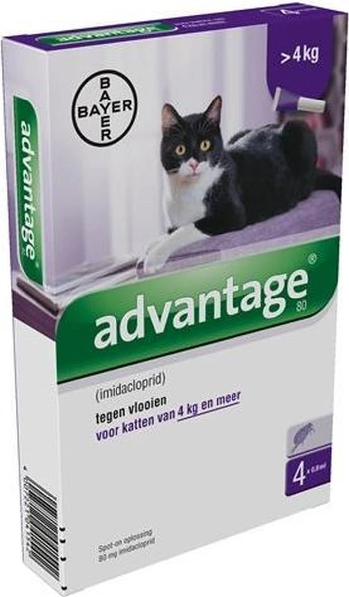 Bayer Advantage 40 Tegen Vlooien - <4kg - 4 X 0,4 Ml - Adult 21 Bayer Advantage 40 Tegen Vlooien - <4kg - 4 X 0,4 Ml - Adult - Afbeelding 19