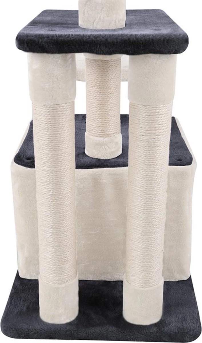 Merkloos MC Star Krabpaal 100cm Met Schraper Meerdere Platforms, Tweedeurs Kattengrotten, Speelgoedballen Met Bellen, Krabbed Natuurlijk Sisal Katten Spelletjes - Grijs&Beige, 100cm 8 Merkloos MC Star Krabpaal 100cm Met Schraper Meerdere Platforms, Tweedeurs Kattengrotten, Speelgoedballen Met Bellen, Krabbed Natuurlijk Sisal Katten Spelletjes - Grijs&Beige, 100cm - Afbeelding 6