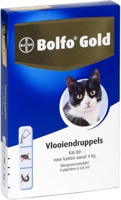 Bayer Bolfo Gold 80 Anti Vlooienmiddel - Kat - > 4 Kg - 4 Pipetten -Kattenbenodigdheden 726x1200 2