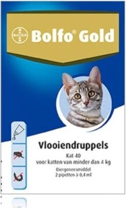 Bayer Bolfo Gold 40 Anti Vlooienmiddel - Kat - 0 Tot 4 Kg - 2 Pipetten -Kattenbenodigdheden 727x1200 1