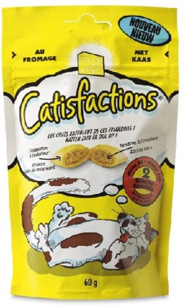 Catisfactions Kattensnoepjes - Kaas - Kattensnack - 60 G - 1 Zakje 3 Catisfactions Kattensnoepjes - Kaas - Kattensnack - 60 G - 1 Zakje