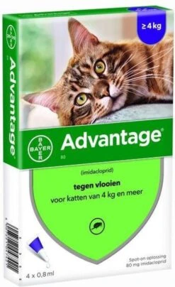 Bayer Anti Vlooienmiddel Advantage 80 > 4 Kg - 4 X 0,8 Ml -Kattenbenodigdheden 733x1200 2