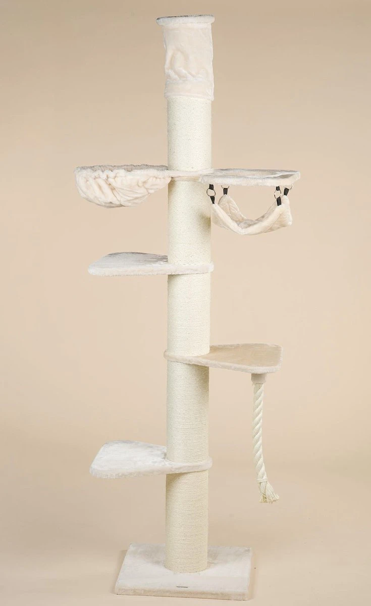 Krabpaal Plafondhoog Voor Grote Katten Maine Coon Tower Crown Crème Beige Van RHRQuality 16 Krabpaal Plafondhoog Voor Grote Katten Maine Coon Tower Crown Crème Beige Van RHRQuality - Afbeelding 14
