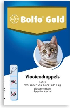 Bayer Bolfo Gold 40 Anti Vlooienmiddel - Kat - 0 Tot 4 Kg - 4 Pipetten -Kattenbenodigdheden 780x1200 2