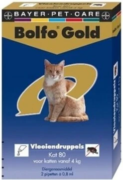 Bayer Bolfo Gold 80 Anti Vlooienmiddel - Kat - >4 Kg - 2 Pipetten -Kattenbenodigdheden 818x1200 1
