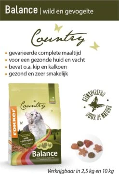 Fokker Country Balance - Wild En Gevogelte - Kattenvoer - 10 Kg -Kattenbenodigdheden 824x1200
