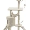 Grote Krabpaal Met Krabpaal XXL, Klimboom Voor Katten, Activiteitencentrum, Met Grot En Platforms Voor Katten, Hoogte 154 Cm, Beige