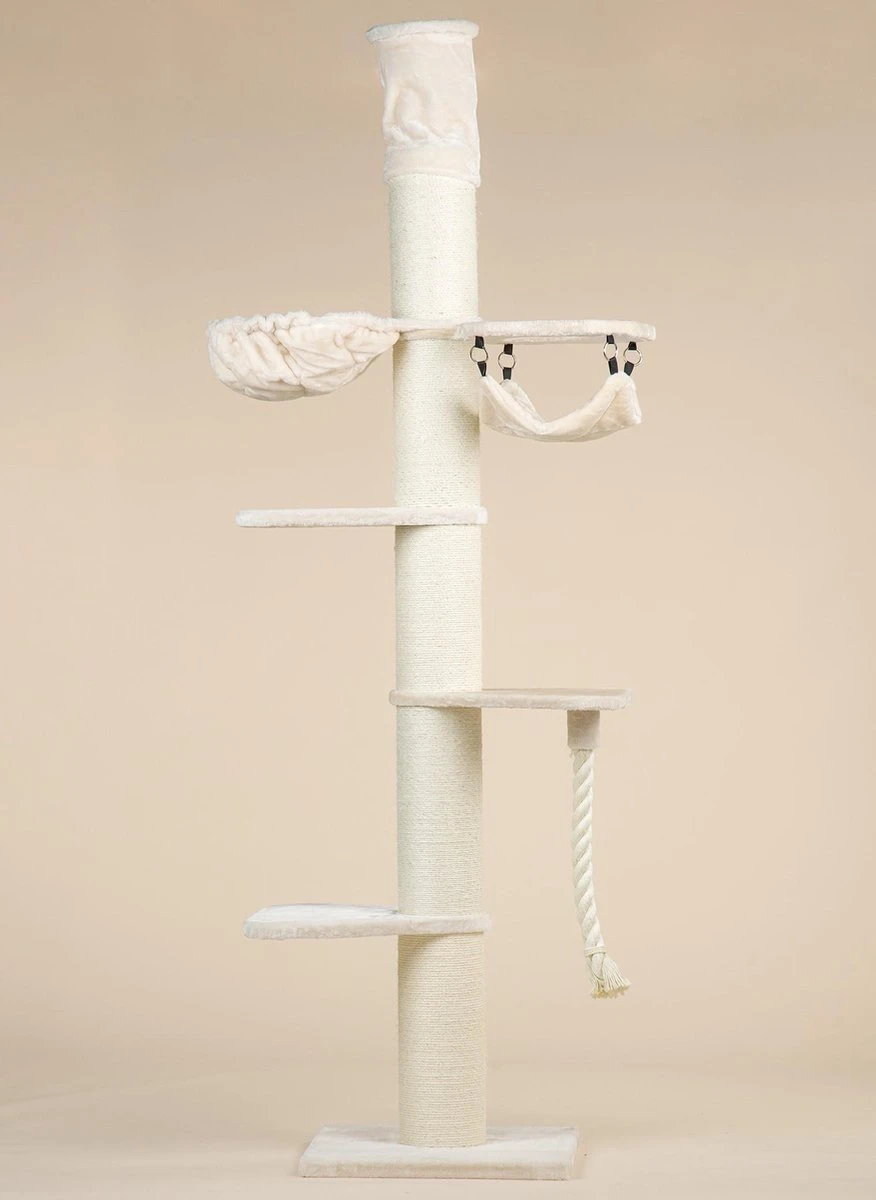 Krabpaal Plafondhoog Voor Grote Katten Maine Coon Tower Crown Crème Beige Van RHRQuality 17 Krabpaal Plafondhoog Voor Grote Katten Maine Coon Tower Crown Crème Beige Van RHRQuality - Afbeelding 15