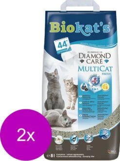 Biokat's Diamond Care Multicat - Kattenbakvulling - 2 X 8 L -Kattenbenodigdheden 892x1200 1