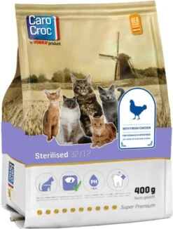 CaroCroc Kattenvoer Verse Kip Sterilised 400 Gram