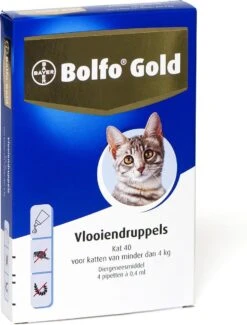 Bayer Bolfo Gold 40 Anti Vlooienmiddel - Kat - 0 Tot 4 Kg - 4 Pipetten -Kattenbenodigdheden 913x1200 1