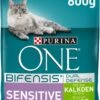 Purina One Sensitive - Kalkoen/Rijst - Kattenvoer - 800 G -Kattenbenodigdheden 922x1200
