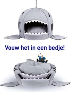 MikaMax Haai Hondenmand - Kattenmand - Dierenmand - Huisdierkussen - Mand Of Bed - Origineel - Extra Zacht Materiaal - 42 X 42 X 36 Cm -Kattenbenodigdheden 926x1200 4