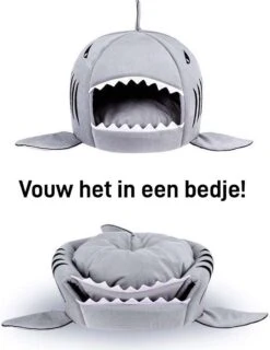MikaMax Haai Hondenmand - Kattenmand - Dierenmand - Huisdierkussen - Mand Of Bed - Origineel - Extra Zacht Materiaal - 42 X 42 X 36 Cm -Kattenbenodigdheden 926x1200 5