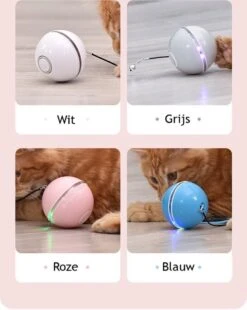 Otiume Elektrische Speelbal - Slimme Interactieve Zelfrollende Bal - Speelgoed Voor Katten - Kattenspeelgoed - Blauw -Kattenbenodigdheden 956x1200