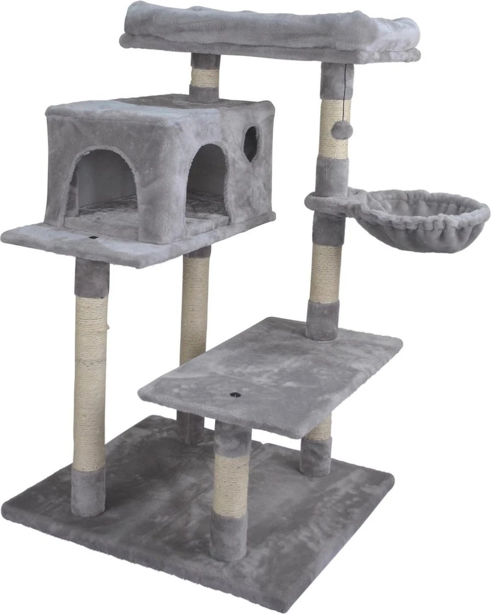 Adori Krabpaal Kingsley 3 In 1 - Krabpaal - 70x60x112 Cm Grijs 4 Adori Krabpaal Kingsley 3 In 1 - Krabpaal - 70x60x112 Cm Grijs - Afbeelding 2