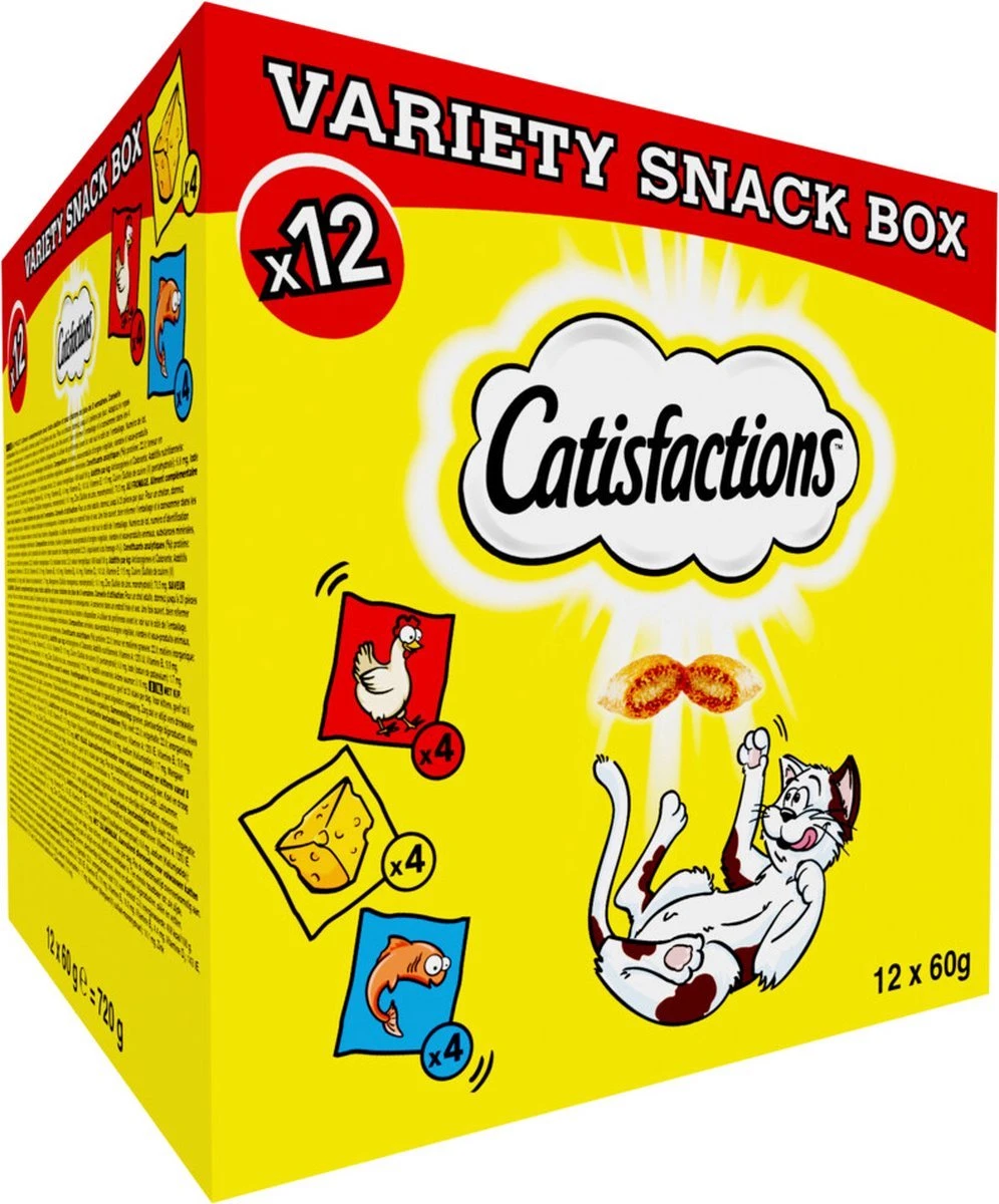 Catisfactions Megabox - Kattensnacks - 12 X 60 Gr 3 Catisfactions Megabox - Kattensnacks - 12 X 60 Gr